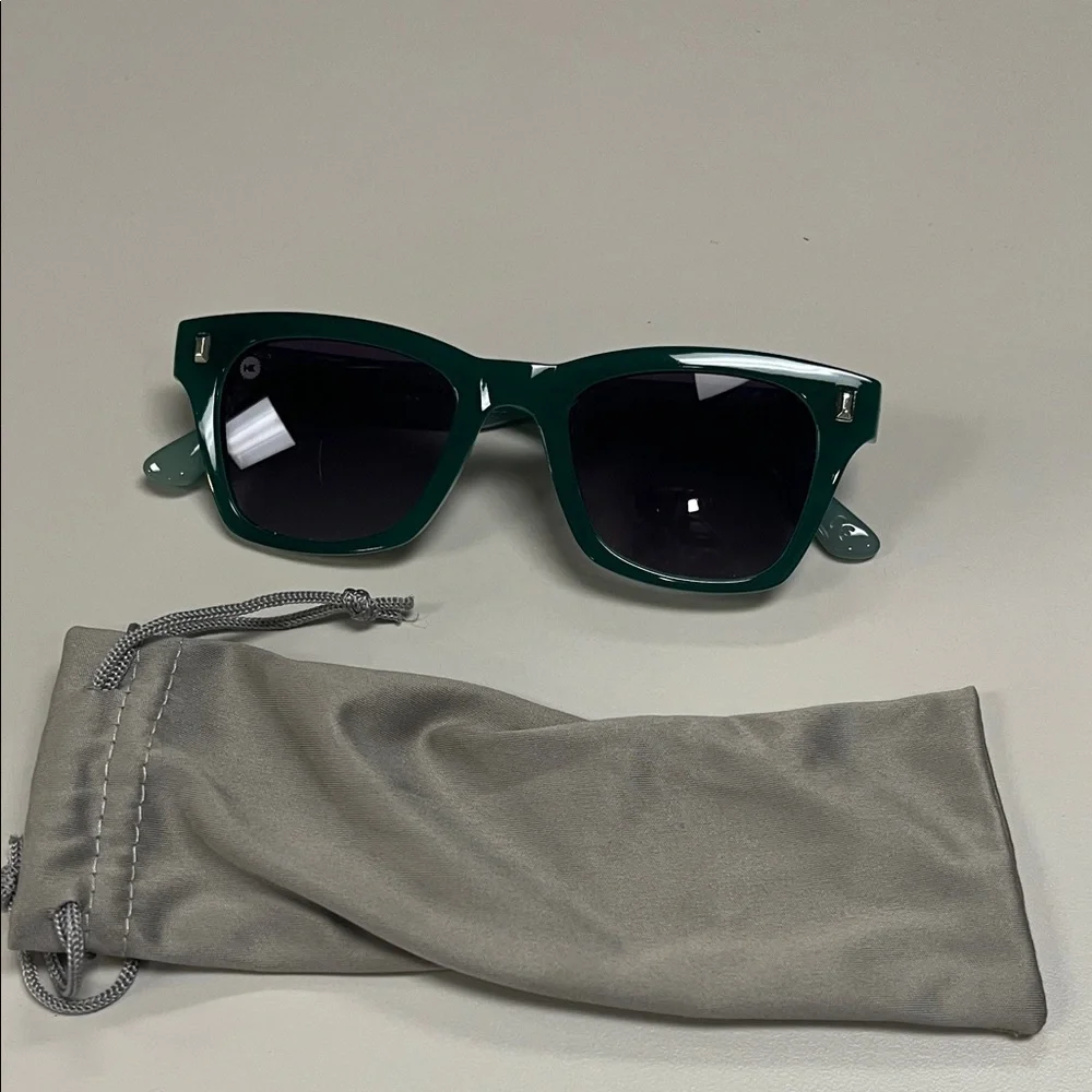Knockaround Green Sunglasses with soft sac